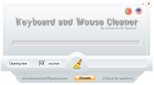 Keyboard and Mouse Cleaner main window