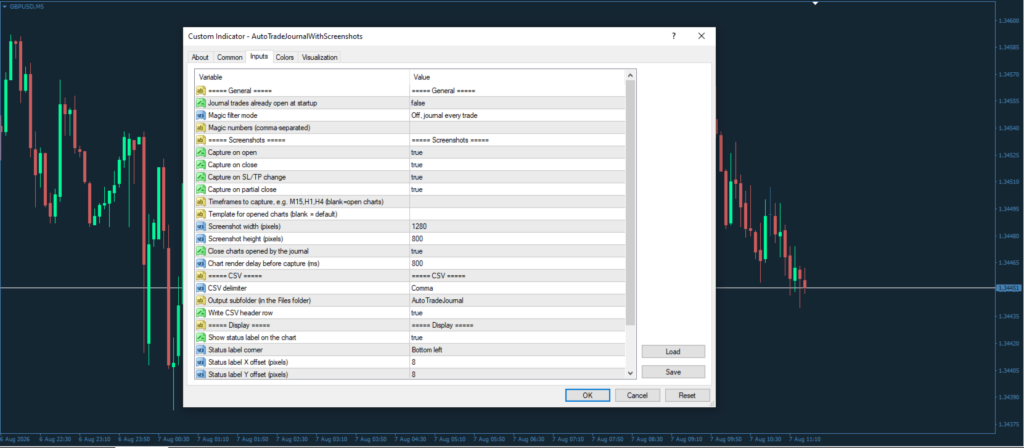 Auto Trade Journal with Screenshots for MT4 screenshot 1