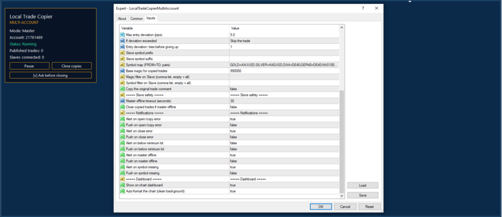 Local Trade Copier Multi Account for MT4 screenshot 2