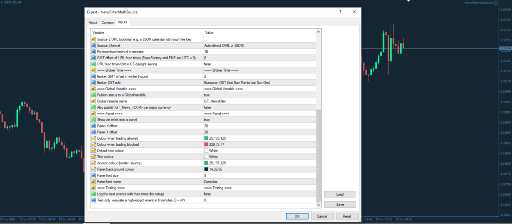 News Filter Multi Source for MT4 screenshot 3