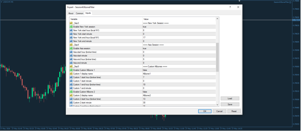 Session Killzone Filter for MT4 screenshot 3