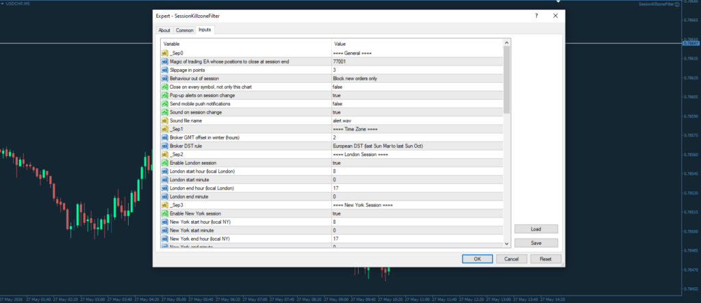 Session Killzone Filter for MT4 screenshot 2