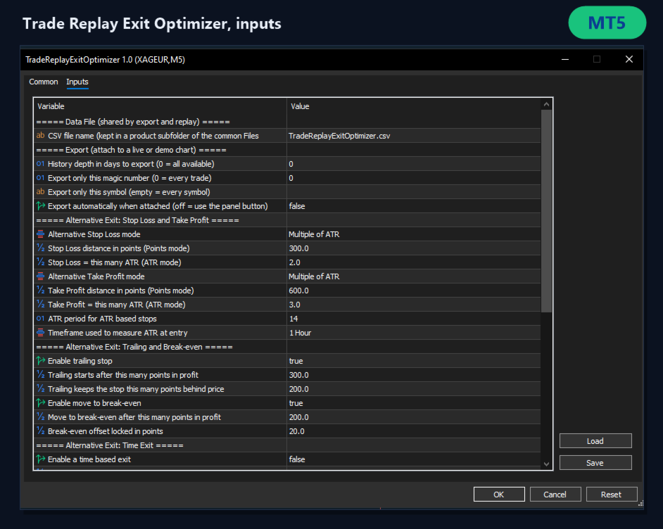 Trade Replay Exit Optimizer for MT5 screenshot 2